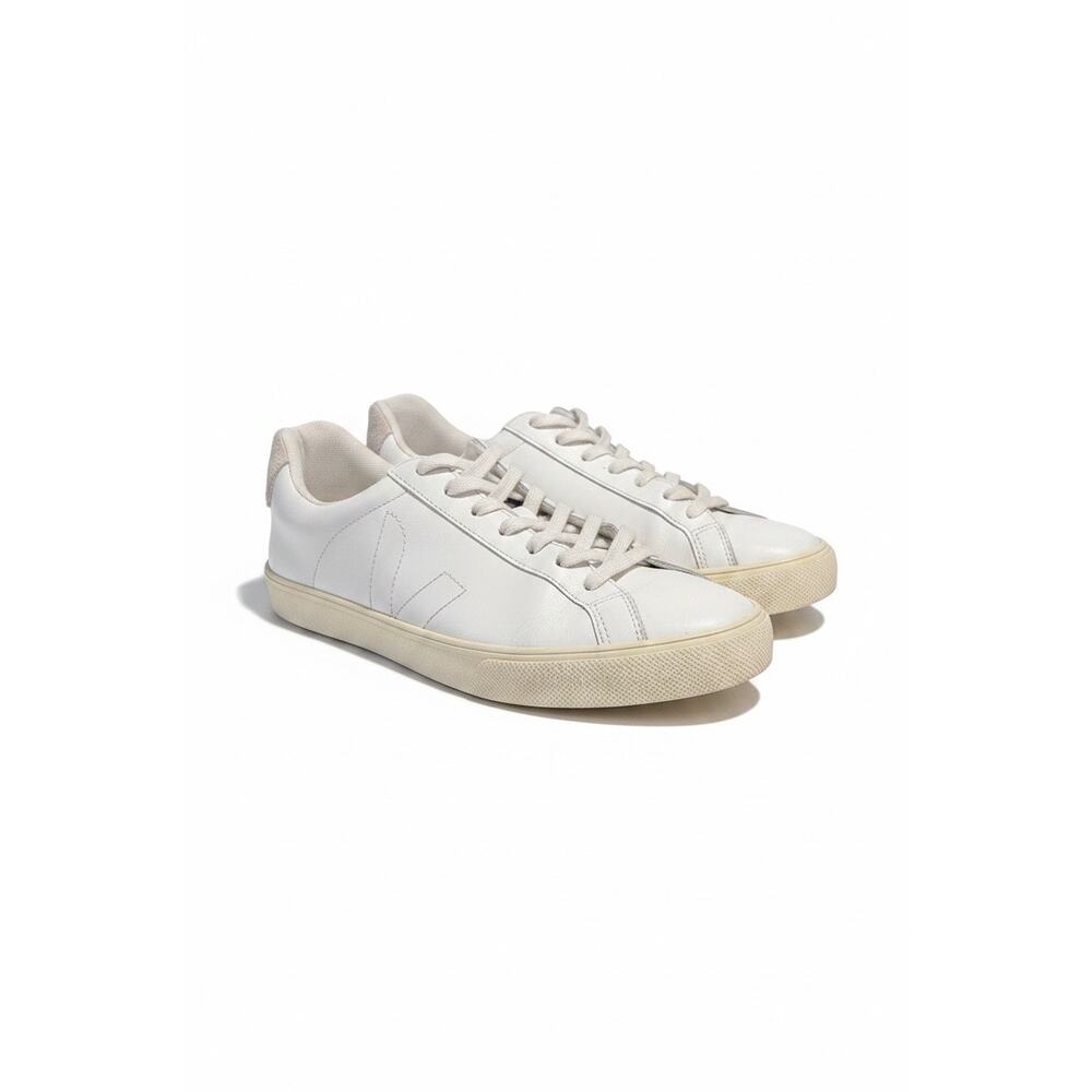 Veja Esplar Low Top White Leather Sneakers Size US 10 EU 41 Unisex
